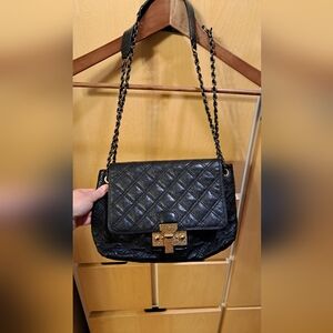 MARC JACOBS Black Quilted Chain Shoulder Bag